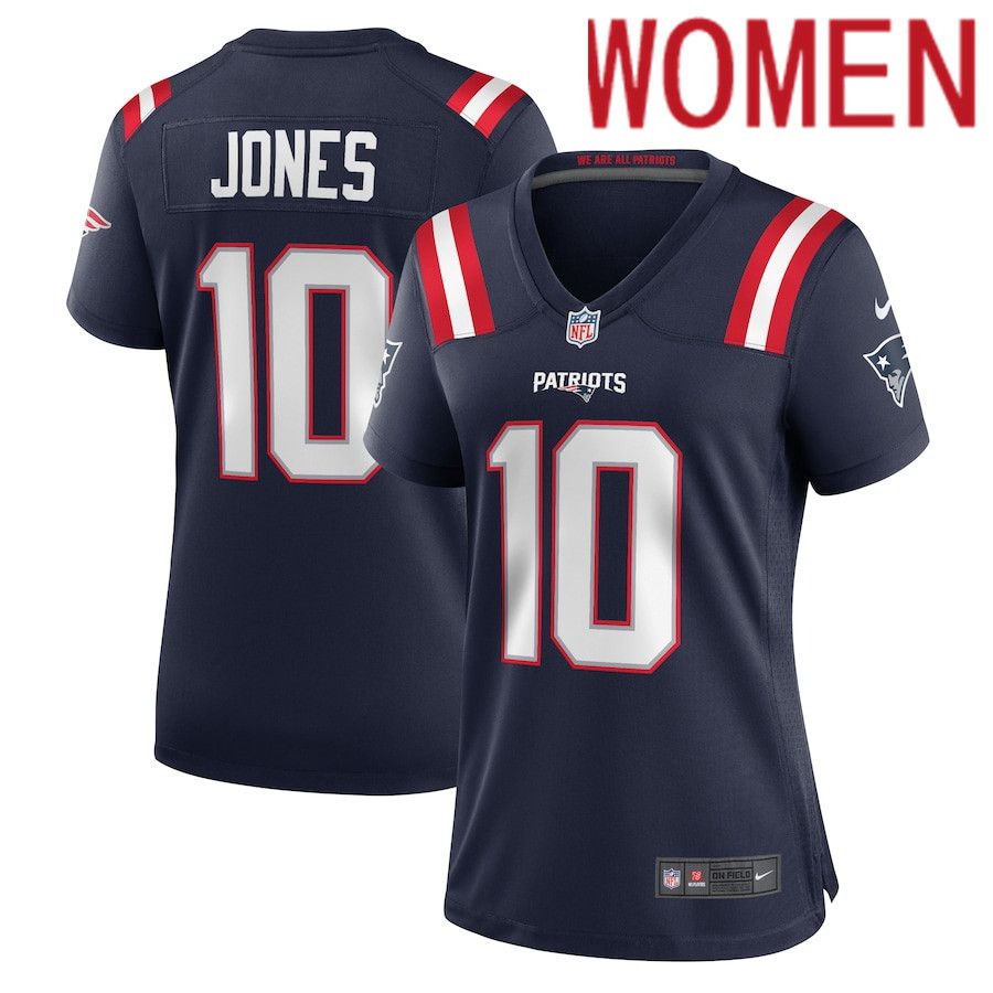 Women New England Patriots #10 Mac Jones Nike Navy Team Game NFL Jersey